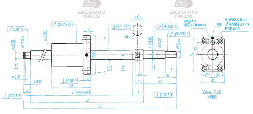 TBI XSVR01210B1DGC5-280-P1 tbi滚珠丝杆安装尺寸